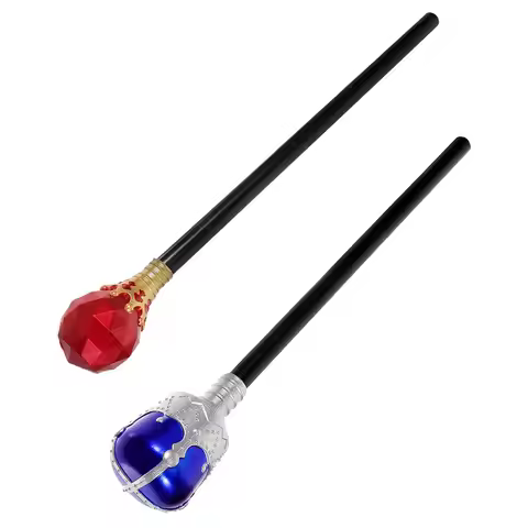 2Pcs King Scepters Decorative Cosplay Props Lightweight Party Supply Halloween Walking Scepters Pret