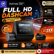 70mai A200 Full HD 1080P Dashcam Front & Rear | HDR Night Vision Car Camera | 70mai App Control | Lo