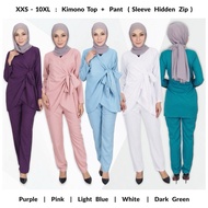 [ XXS - 10XL ] Kimono Suit . Casual Muslimah Suit . Set Warda Plus Size . Sedondon Bridesmaid . Baju Office Eksklusif H