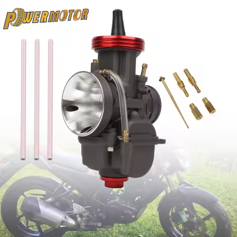 Motorcycle PWK CNC Round Head Carburetor 28 30 32 34mm For 75 to 250cc KTM Yamaha Honda Pit Bike End