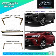 TCS PERODUA BEZZA 2019-2026+ CAR FRONT REAR CANARD / TAIL GATE GARNISH RGB LED ACCESSORIES PNP AMBIE
