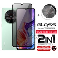 2 IN 1 Privacy Screen Protector Tempered Glass Film For ZTE Blade V70 Max Design V70Max V70Design Bl