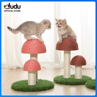 DUDU Pet 36cm Natural Linen Mushroom Cat Scrating Tree Ball Cat Scratcher Tree for Kitten Sisal Mushroom Shape Small Cat Scratcher with Lawn Mat