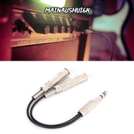 MAINAUSHUI6K Breakout Splitter Cable, Electric Box Bass Shielding 6.35mm Male to 2 6.35mm Female, Y 