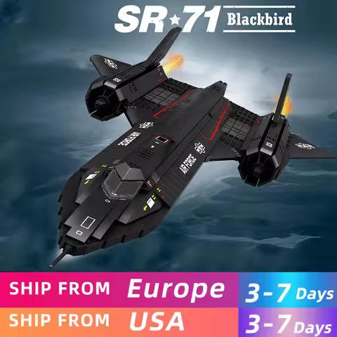 1733PCS SR-71 Blackbird Fighter Building Blocks Air Force Reconnaissance Aircraft Plane Model Bricks