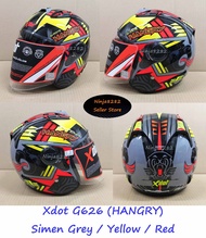 Xdot X-dot Helmet G626 - HANGRY ( L / XL ) *Ready Stock* ARC TSR KYT SHOIE KHI SGV MHR BELL TSR BKP MAGNUM YHPRO LASER MS88