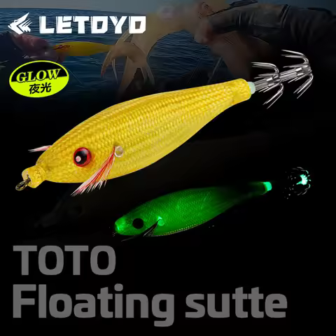 LETOYO 10g floating fishing lure Luminous squid Jig Artificial bait Webfoot Octopus Cuttlefish squid