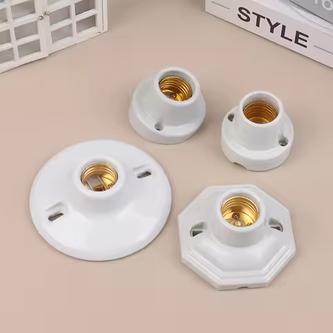 4 Styles High Temperature Resistant All Ceramic Lamp Holder Screw E27 All Copper Core High Quality C