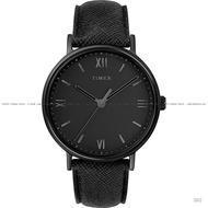 TIMEX TW2T34900 Men's Analog Watch Southview 41mm Leather Strap All Black *Original