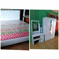 KASUR, DIVAN. LEMARI  3P, MEJA RIAS, PAKET BESAN PUTIH (PROMO SEPT'24 STOK TERBATAS ) ( KHUSUS COD C