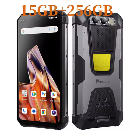 FOSSIBOT F106PRO Rugged Smartphone Unlocked15+256G,12000mAh,6.58''Dual Display Android14 Dual SIM,48