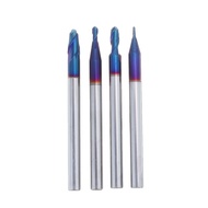 0.5-2mm 2 Flutes Blue Coated Spiral Ball Nose End Mill Tungsten Steel