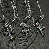 Chrome Hearts Thai Silver Diamond Paper Clip Clavicle Chain Necklace