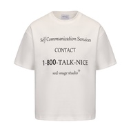 Red Vouge เสื้อยืดแขนสั้นพิมพ์ลายตัวอักษรฤดูร้อนสำหรับผู้ชายและผู้หญิง ทรงหลวม ระบายอากาศได้ดี ดูดซั