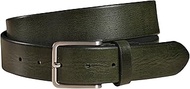 Fenix Modena Men's Adjustable Leather Belt Size 85 cm to 115 cm, Fine Brushed Silver Buckle, 35 mm W
