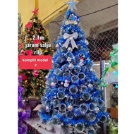 UNGU HIJAU 210cm 2.1meter 7feet/, super Premium purple, white, green Christmas tree complete and tre