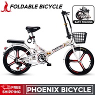 Phoenix Folding Bicycle/20/22 inch Ultra Lightweight Bicycle/High Carbon Steel Frame/Shock Absorption/Shifting Folding bike