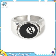 【ouwym9al】8 Ball Pool Ball Ring Billiards Men'S Ring Adjustable Number Black 8 Eight Pool Billiard R