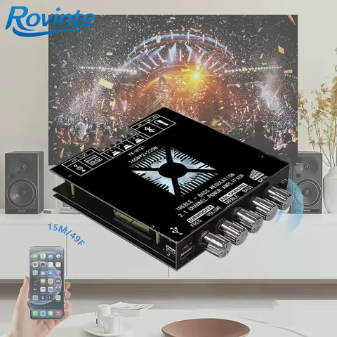 Rovinte YX-HT21 Bluetooth Sound Amplifier Board HiFi 160W+160W+220W 2.1 Class Audio Enhancer