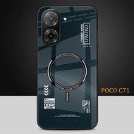 HP Glitter Glass Phone Case For POCO C71 - POCO C71 Phone Case - K128