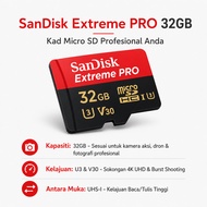 SanDisk Extreme Pro Card Micro SD 32GB U3 V30 UHS-I 4K UHD video recording devices & Drone