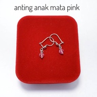 925 SILVER CHILDREN'S EARRINGS WITH WHITE GOLD PLATED 925 SILVER TODDLER EARRINGS/