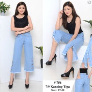 MC girl Celana Jeans Kulot Kancing 3 / Celana Jeans Kulot Kancing Samping / Celana Kulot Kancing 3 /
