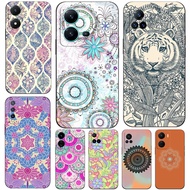 Case For Vivo V5 V5S V7 PLUS + V11i  V11 Pro Phone Back Cover Soft Black Tpu Mandala Flower Datura Floral