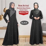 High Qulity  jubah Muslimah With side Pocket Front Crystle Batu iron Less