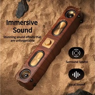 Wireless Bluetooth Wooden Long Portable Soundbar for tv with subwoofer 360 Stereo Surround FM High Q