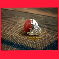 cincin marjan merah bunga jawa tembus