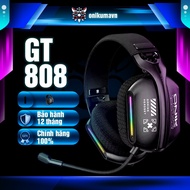 ONIKUMA GT808 2.4G Gaming Headset, Bluetooth 5.3, Wired, RGB Light, with Mic