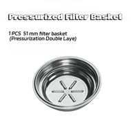 Portafilter Double Wall Pressurized 51mm 1 Cup Basket Filter - DWL-51P - Silver