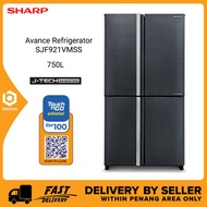 Sharp SJF921VMSS 4 Doors 750L Avance Refrigerator J-Tech Inverter Technology Fridge / Peti Sejuk