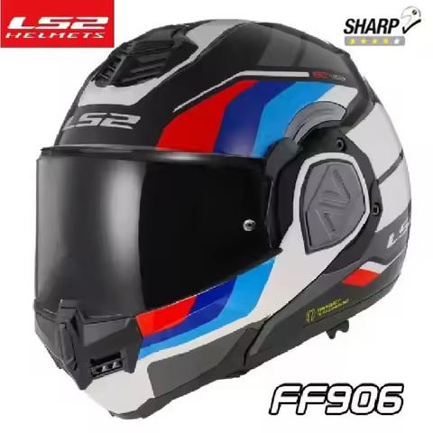 NEW LS2 FF906 Motorcycle Helmet Advant Flip Up Modular Double Visors Full Face Helmet Cascos Para Mo