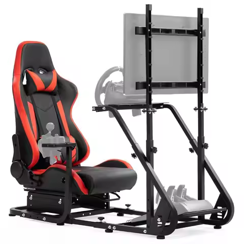 G923 Sim Cockpit, Red Seat, Fit Logitech/Thrust G25-920/T150/300, No Wheel/Pedal/Shift/Monitor,Racin