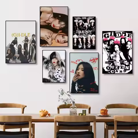 Kpop G-gidle-E Adhesive Wall Art Poster Canvas bedroom Children, study living room for Home Room Dec