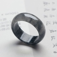 [3881 Person Collection] Natural Jade Ring Black Chicken Ring Jade Unisex Ink Painting Jade Ring Cou