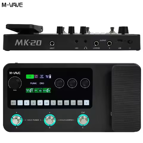 M-VAVE MK-20 Multifunctional Guitar/Bass Effector Pedal Built in 120 AMP tones and 10 effect modules