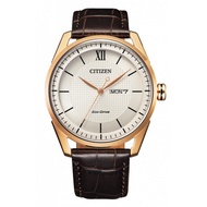 [Powermatic] Citizen Eco Drive AW0082-19A Analog Solar Powered White Dial Brown Leather 100M Men's Watch