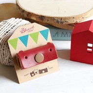 Apple紅色 常見的Loopy 真皮革手工耳機集線器