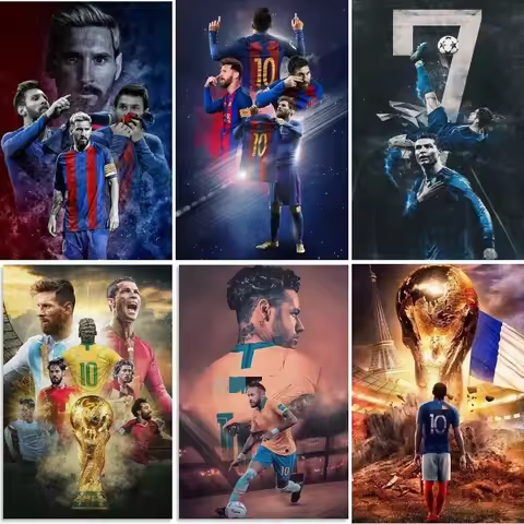 5d Diamond Embroidery World Level Football Star Player Wall Art Diamond Painting Kit Mosaic Crafts C