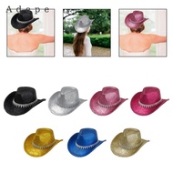 [Adepe] Cowboy Hat Glitter Cowgirl Hat for Party Accessories Role Play Festive Wedding