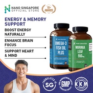 Nano Singapore Daily Wellness & Energy Boost Set – Moringa Omega-3 Fish Oil Probiotics Calcium with 