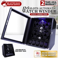 12-Slot Automatic Watch Winder with 5 Additional Watch Storage Display Watch Box - 2 COLORS