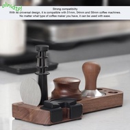 IOLINIDT Coffee Tamping Station, Compact Design Storage Function Tamper Station Base, Premium  Wood 