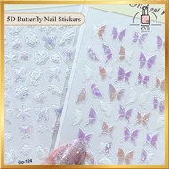 5D Butterfly Nail Stickers | Pelekat Kuku Riben & Berlian Kecil | Glowy Cute Design |  Colourful