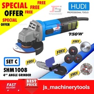HUDI / SHENHENG 4” Angle Grinder SHM1008 750W Mesin Canai Besi Grinder (Offer Set)