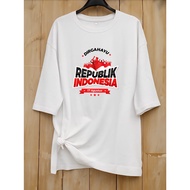 Jumbo Independence Day T-shirt for Women, August Shirt HR9, 7 Sleeves,/8, Combed Cotton, White