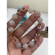 Sakura Agate, Beads, Austrian Crystal, 1752 Eternal Love Effect